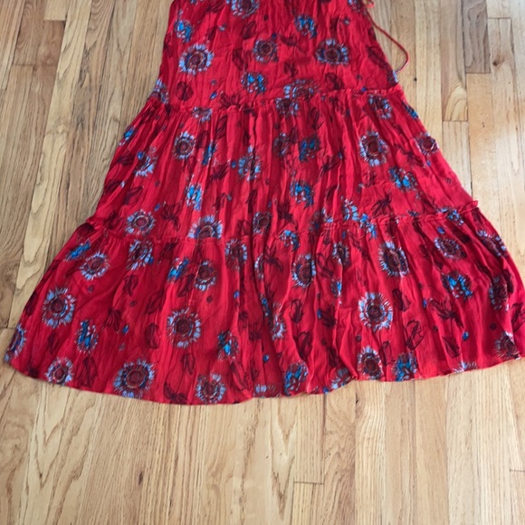 Free people garden party maxi dress red combo sz S - Picture 7 of 10